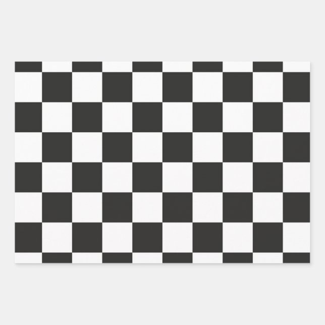 Checkered pattern wrapping paper sheets (Front)