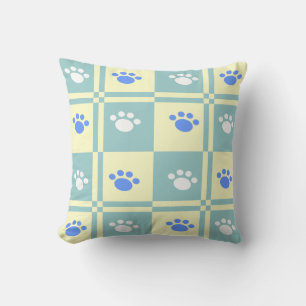 Checkered Paw Pillow