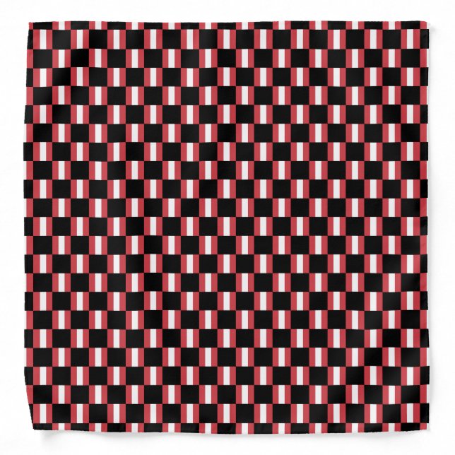 Checkered Peru Flag Pattern  Bandana (Front)