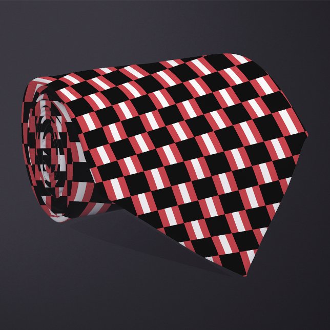 Checkered Peru Flag Pattern  Neck Tie (Creator Uploaded)