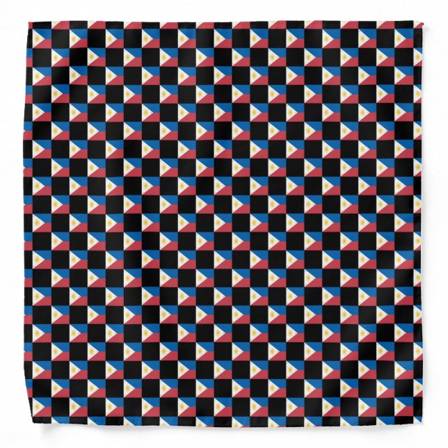 Checkered Philippines Flag Pattern  Bandana (Front)