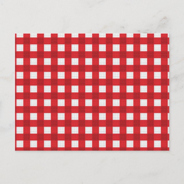 Checkered Picnic Blanket Pattern Postcard (Front)