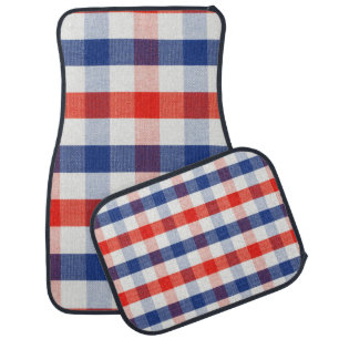 Checkered piece of cloth in vintage style car floor mat