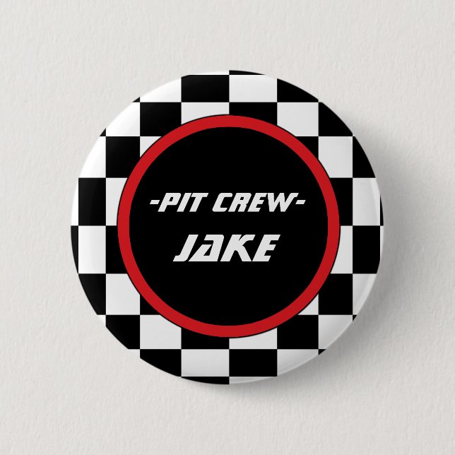 Checkered Pinback Button (Front)