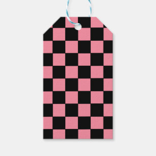 Checkered Pink and Black Gift Tags