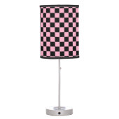 Checkered Pink and Black Table Lamp (Back)