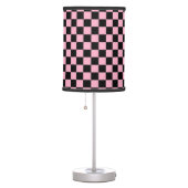 Checkered Pink and Black Table Lamp (Right)