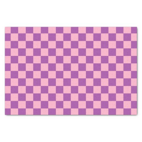 Checkered Pink and Purple Tissue Paper