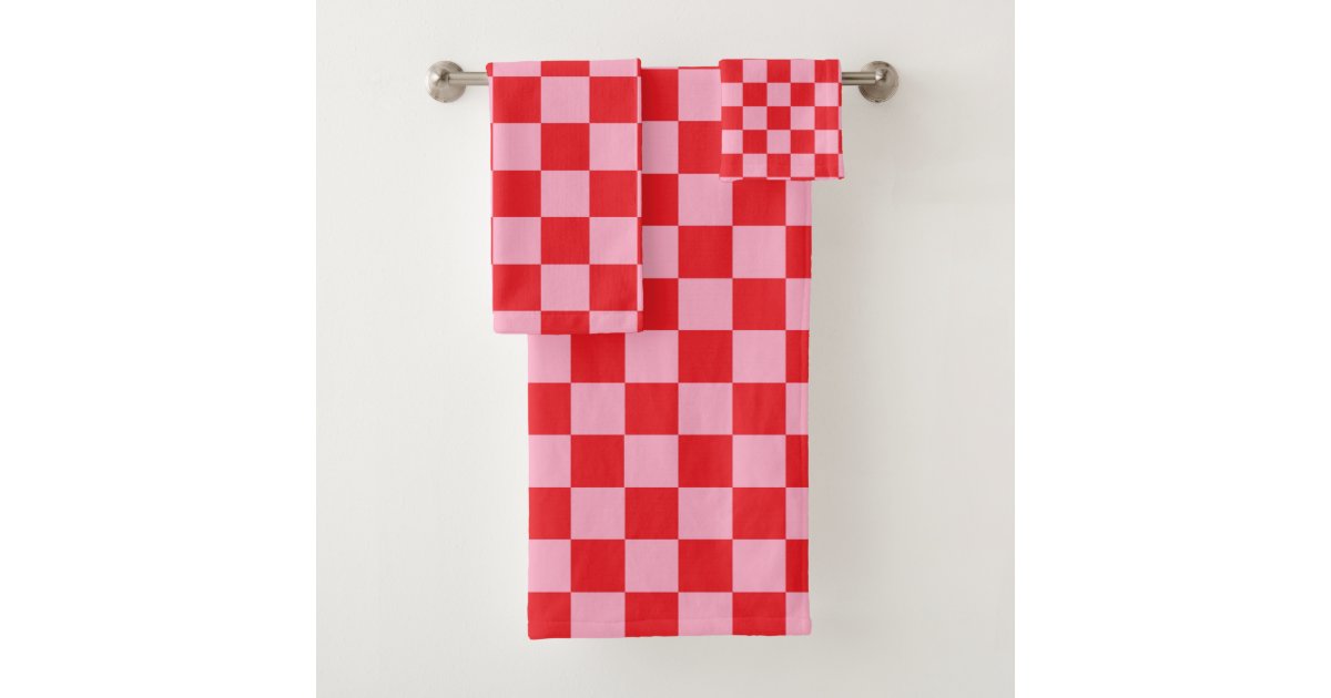 Black & White Buffalo Gingham Checkered Plaid Bath Towel Set, Zazzle