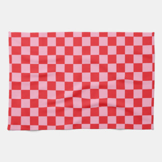 Checkered Pink and Red Kitchen Towel
