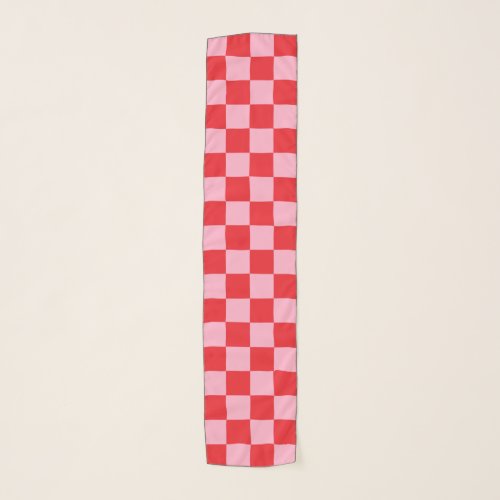 Checkered Pink and Red Scarf