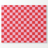 Checkered Pink and Red Wrapping Paper (Flat)