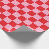 Checkered Pink and Red Wrapping Paper (Corner)