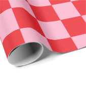 Checkered Pink and Red Wrapping Paper (Roll Corner)