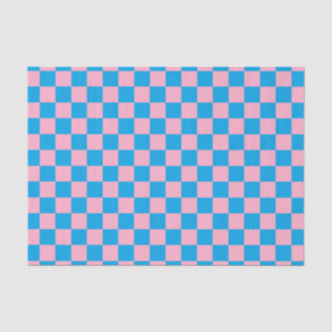 Checkered Pink and Turquoise Tissue Paper