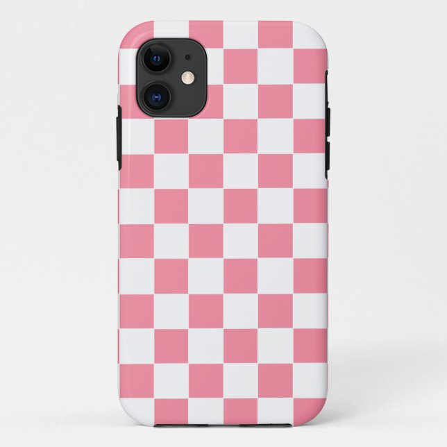 Checkered pink and White  Case-Mate iPhone Case (Back)