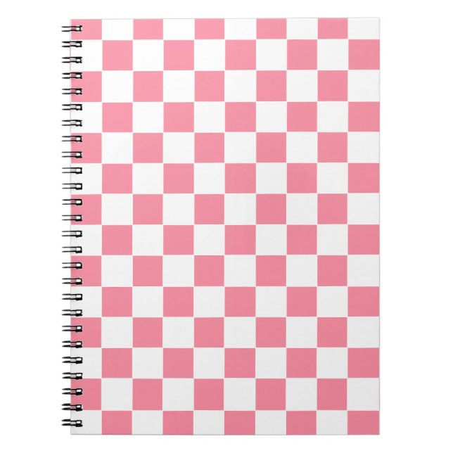 Checkered Pink and White  Notebook (Front)