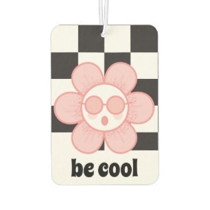 Checkered Pink Daisy Air Freshener