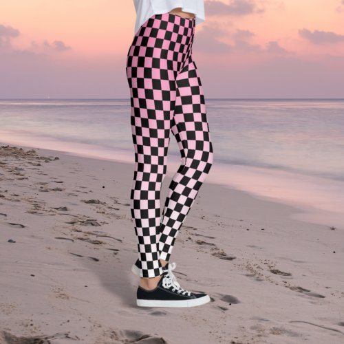 Checkered Pink Fade Leggings