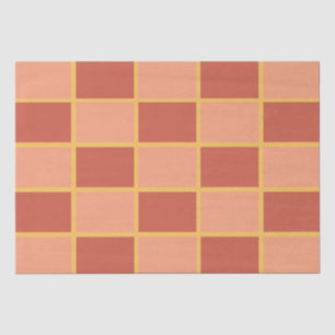 Checkered Pink Red Checkered Square Pattern Tissue Paper