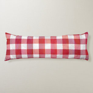 Checkered Plaid Black And White Body Pillow