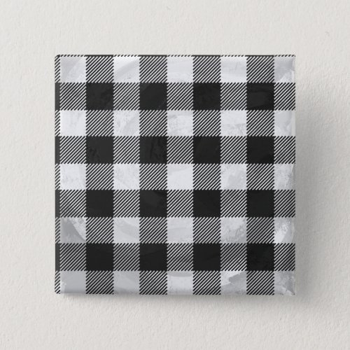Checkered Plaid Black And White Button