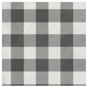 Checkered Plaid Black And White Fabric