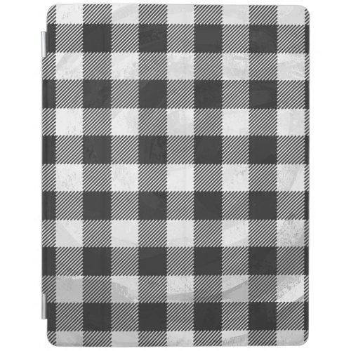 Checkered Plaid Black And White iPad Smart Cover