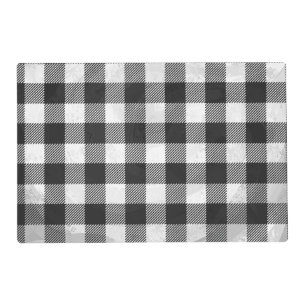 Checkered Plaid Black And White Placemat