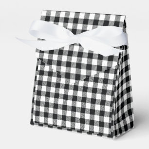 Checkered Plaid Black and White Plaid Favor Boxes