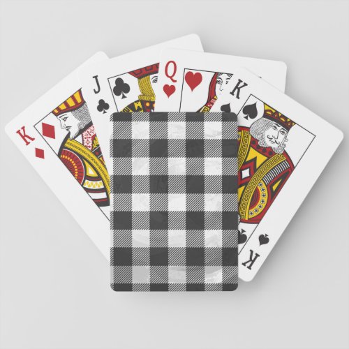 Checkered Plaid Black And White Playing Cards
