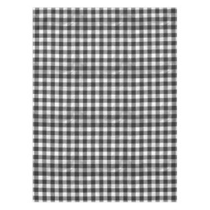 Checkered Plaid Black And White Tablecloth