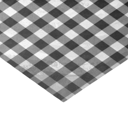 Checkered Plaid Black And White Tissue Paper