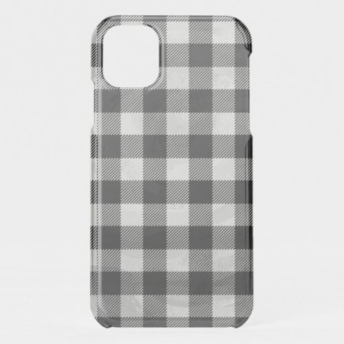 Checkered Plaid Black And White iPhone 11 Case