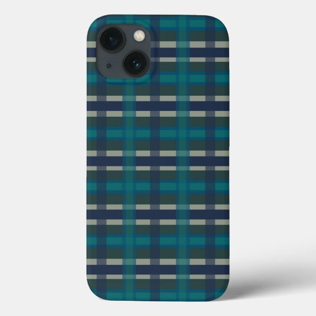 Checkered Plaid Blue Green Purple And Turquoise Case-Mate iPhone Case (Back)