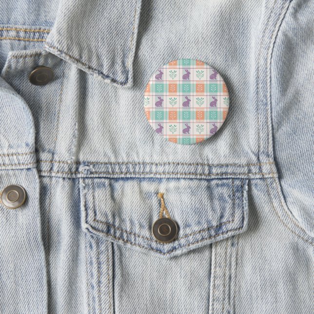 Checkered Plaid Easter   Button (In Situ)