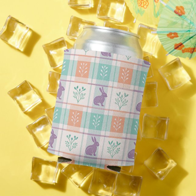 Checkered Plaid Easter   Can Cooler (In Situ Summer)
