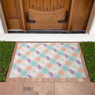 Checkered Plaid Easter Doormat