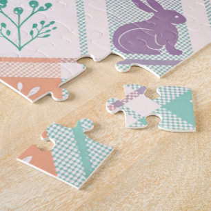 Checkered Plaid Easter Jigsaw Puzzle