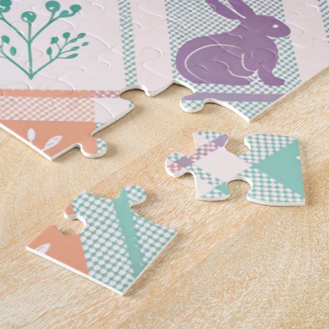 Checkered Plaid Easter   Jigsaw Puzzle (Side)