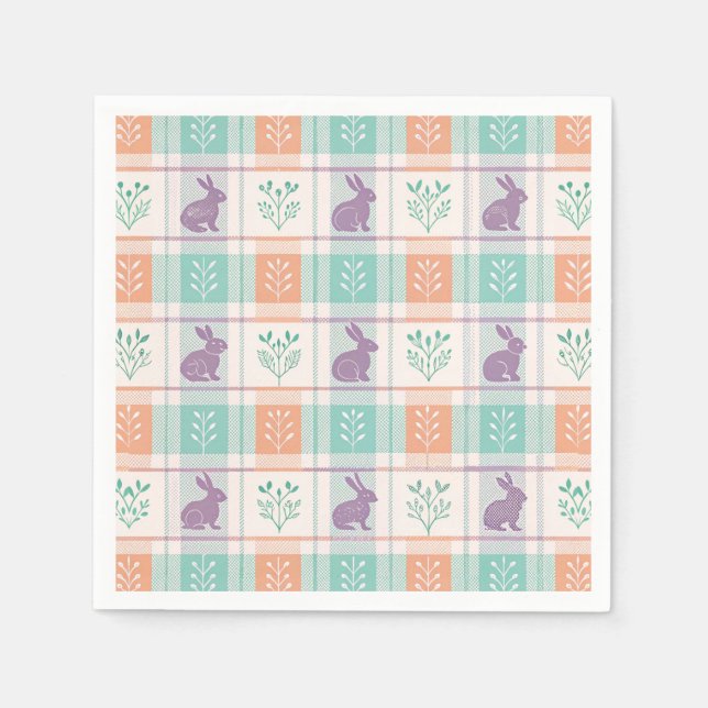 Checkered Plaid Easter   Napkins (Front)