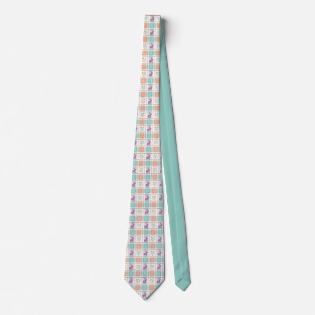 Checkered Plaid Easter   Neck Tie (Front)