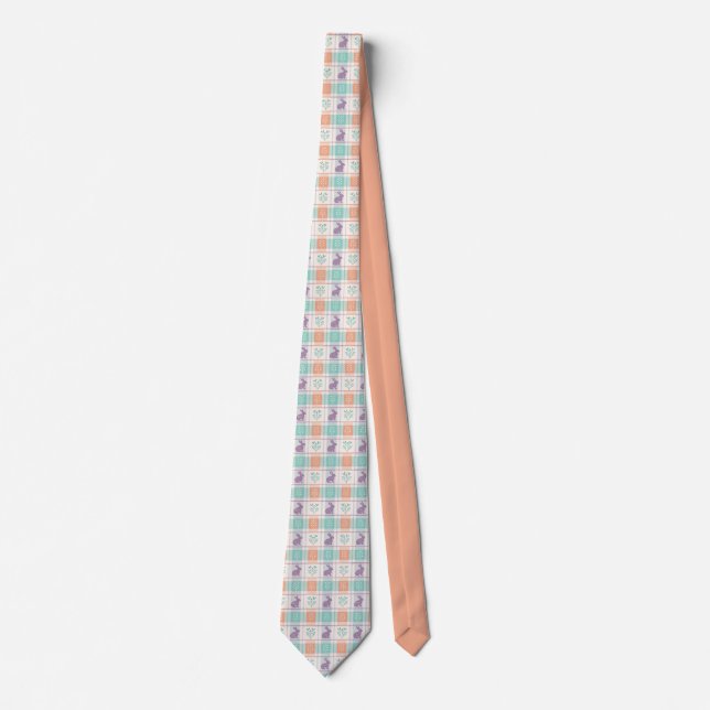 Checkered Plaid Easter   Neck Tie (Front)