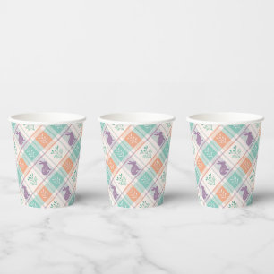 Checkered Plaid Easter   Paper Cups