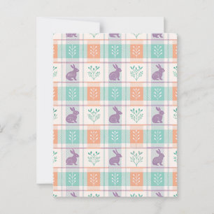 Checkered Plaid Easter Postcard