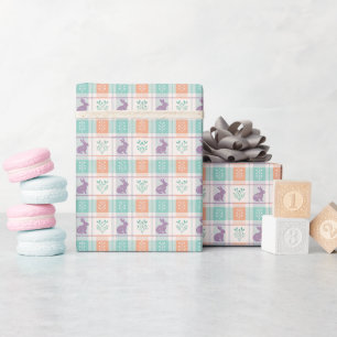 Checkered Plaid Easter   Wrapping Paper