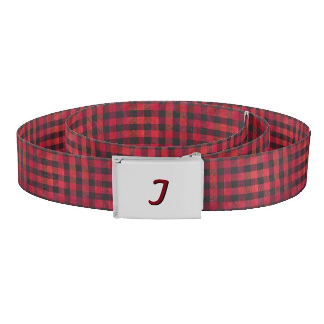 Checkered Plaid Red and Black Belt (Coil)