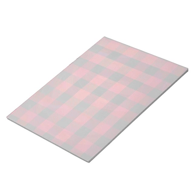Checkered Plaid Red and Black Notepad (Angled)
