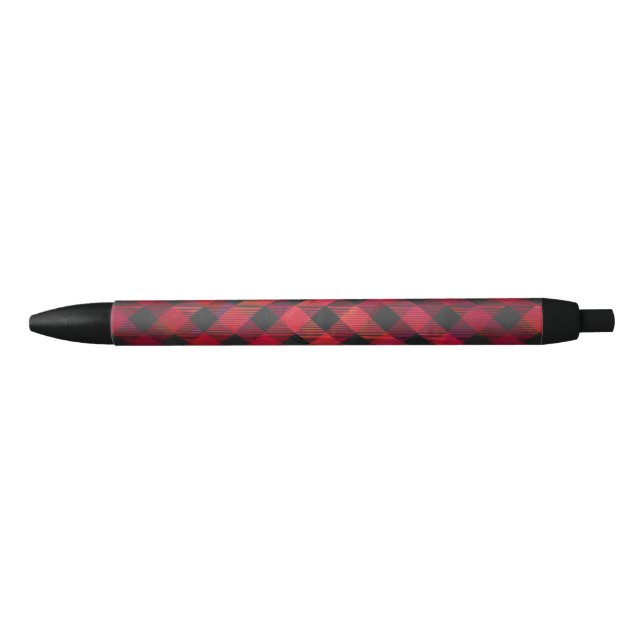 Checkered Plaid Red and Black Pen (Front)