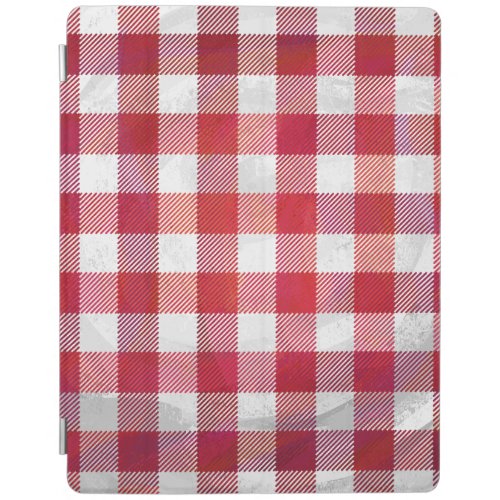 Checkered Plaid Red and White iPad Smart Cover